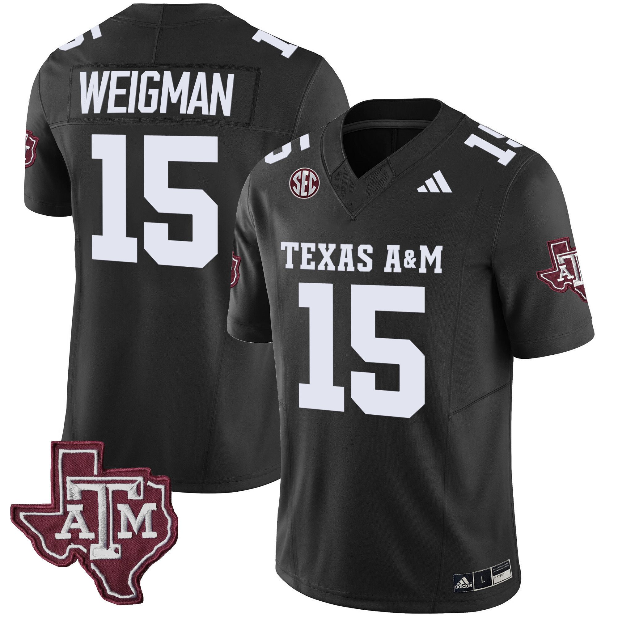 Men Texas A&M Aggies #15 Weigman Black 2024 Vapor Limited NCAA Jersey style 1->indianapolis colts->NFL Jersey